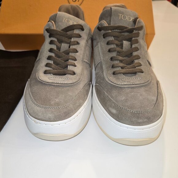 Tod's Cassetta Alta Sneakers in Taupe Suede - Picture 2 of 10